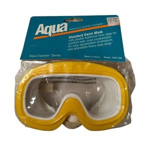 Vtg Aqua Leisure Explorer Series Standard Swim Mask Goggles 1990 Yellow EM1180